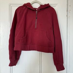 Lululemon Maroon Scuba Oversized Half-Zip Hoodie